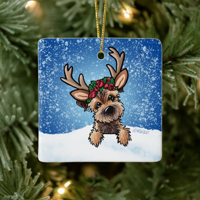 Ornement en céramique Terrier Reindeer (Arbre)