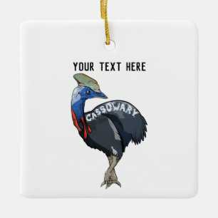 Ornement En Céramique texte de la dent de couleur cassowary