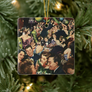Ornement En Céramique Thème de fête élégante Hollywood vintage avec ball