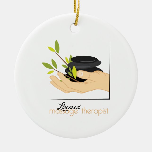 Ornement En Céramique Thérapeute autorisé de massage (Devant)