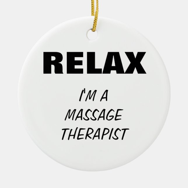Ornement En Céramique Thérapeute de massage (personnalisable) (Devant)