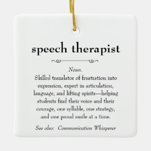Ornement En Céramique Thérapiste de la parole Définition Merci Cadeau