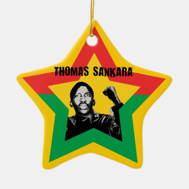 Ornement En Céramique Thomas Sankara Burkina Fasso Star Xmas (Devant)