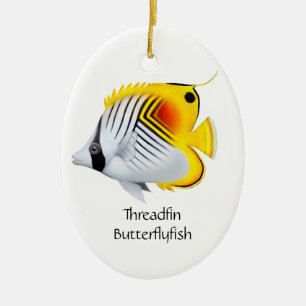 Ornement En Céramique Threadfin Auriga Butterflyfish Ornament