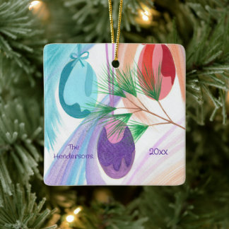 Ornement En Céramique Three Christmas Balls, personalized ornaments