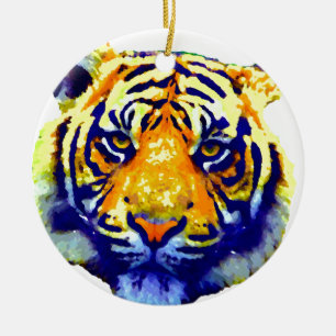 Ornement En Céramique Tiger Eyes Pop Art