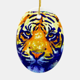 Ornement En Céramique Tiger Eyes Pop Art