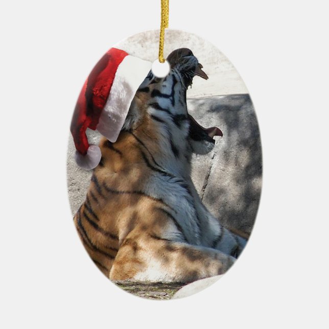 Ornement En Céramique Tigre du Bengale de Noël (Devant)