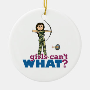 Ornement En Céramique Tir à l'arc au Camouflage - Fille légère