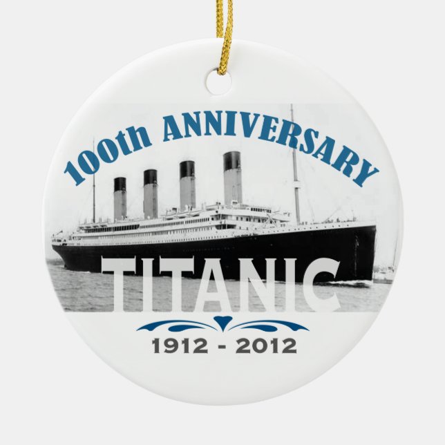 Ornement En Céramique Titanic descendant l'anniversaire de 100 ans (Devant)