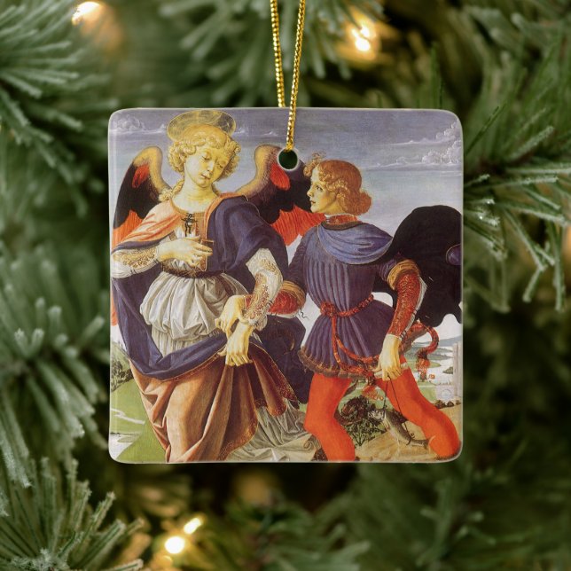 Ornement En Céramique Tobias et l'Ange par Andrea del Verrocchio (Arbre)