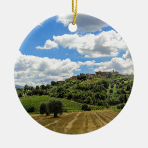 Ornement En Céramique Toscane, paysage panoramique - Italie
