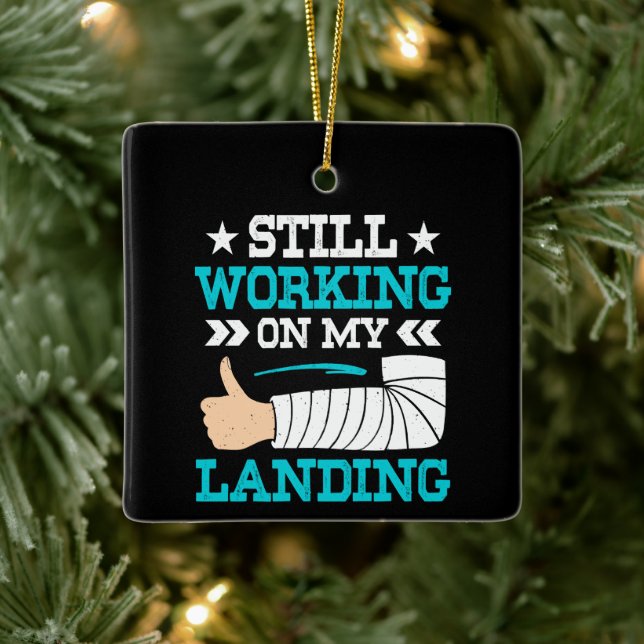 Ornement En Céramique Toujours Travailler Sur Mon Atterrissage, Survivan (Arbre)