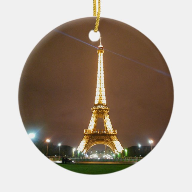 Ornement En Céramique Tour Eiffel Paris France - soirée de printemps (Devant)
