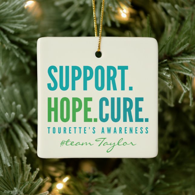 Ornement En Céramique Tourette de support personnalisé espoir guérison O (Arbre)