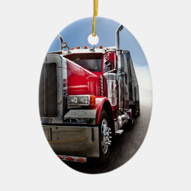 Ornement En Céramique Tous les Trucker américains (Devant)