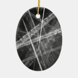 Ornement En Céramique Traces Jet en noir et blanc