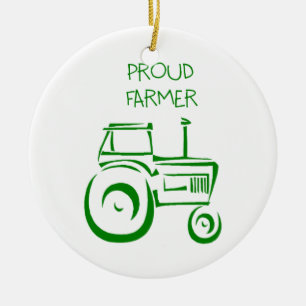 Ornement En Céramique Tracteur fier d'agriculteur
