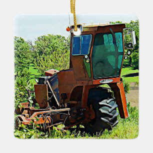 Ornement En Céramique Tracteur personnalisé cultivant Noël de Midwest