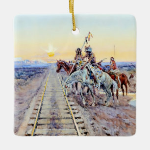 Ornement En Céramique "Trail of Iron Horse" par Charles M Russell