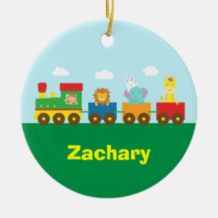 Ornement En Céramique Train mignon coloré d'animaux pour des enfants