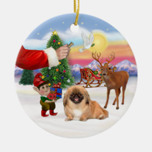 Ornement En Céramique Traiter pour un Pekingese (#1)