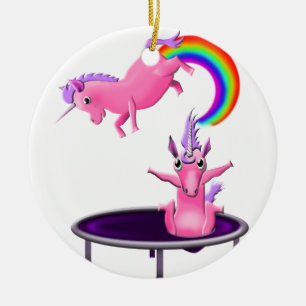 Ornement En Céramique trampoline licorne