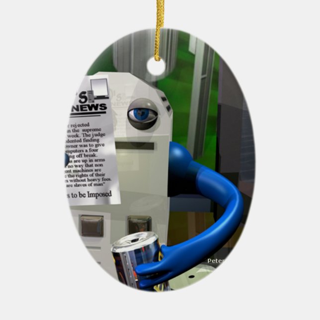 Ornement En Céramique Travailleur d'ordinateur (Devant)