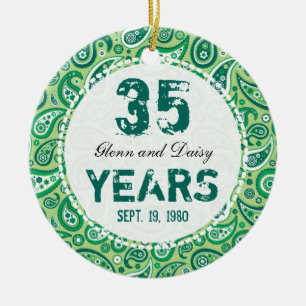 Ornement En Céramique trente-cinquième Monogramme de Paisley