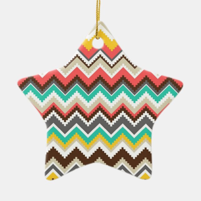 Ornement En Céramique Tribal Chevron (Devant)