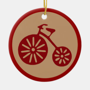 Ornement En Céramique Tricycle rouge