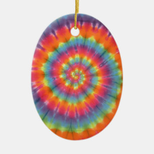Ornement En Céramique Trippy Little Swirl Tie Dye PhatDyes