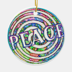 Ornement En Céramique Trippy Peace Christmas