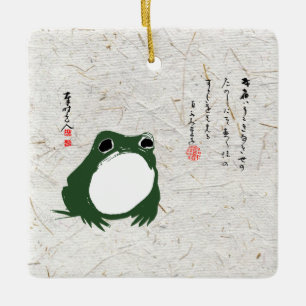 Ornement En Céramique Triste grenouille japonaise crapaud du XIXe siècle