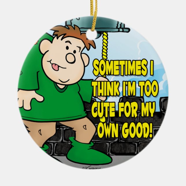 Ornement En Céramique Trop mignon (Devant)