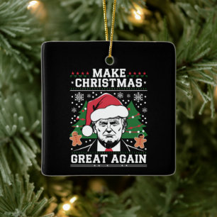 Ornement En Céramique Trump 2024, c'est amusant, de rendre à Noël sa gra