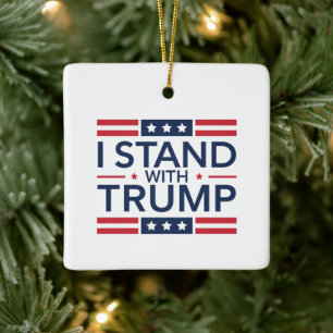Ornement En Céramique Trump 2024 : Je Suis Avec Trump Pour Appuyer Le Pr