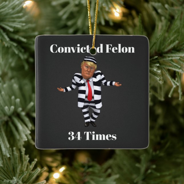 Ornement En Céramique Trump condamné Felon Céramique Ornament (Arbre)