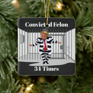 Ornement En Céramique Trump condamné Felon Céramique Ornament