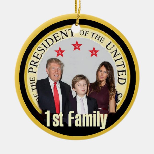 Ornement En Céramique TRUMP la première famille (Devant)