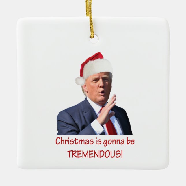 Ornement En Céramique Trump : Noël va être formidable ! (Devant)