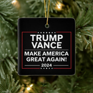 Ornement En Céramique Trump Vance 2024 Président JD Vance Vice MAGA