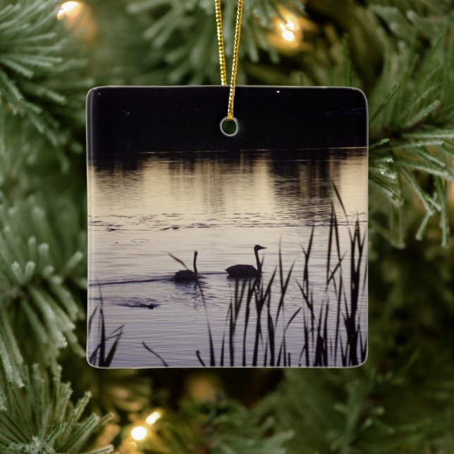 Ornement En Céramique Trumpeter Swan Ornament (Arbre)