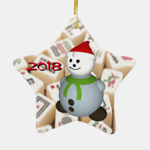 Ornement En Céramique Tuiles de Mahjong