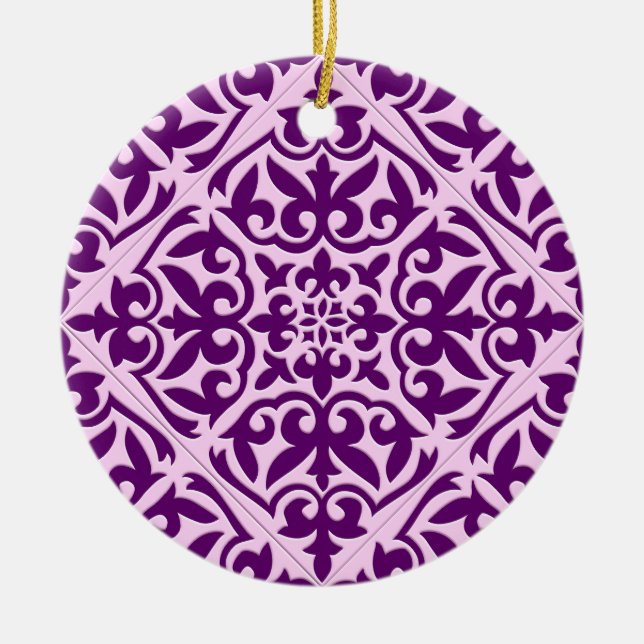 Ornement En Céramique Tuiles marocaines - violet et orchidée (Devant)