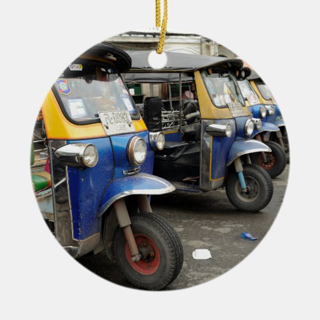 Ornement En Céramique Tuk-tuk taxi Bangkok Thaïlande (Devant)