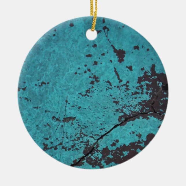 Ornement En Céramique Turquoise bleu rouillé (Devant)