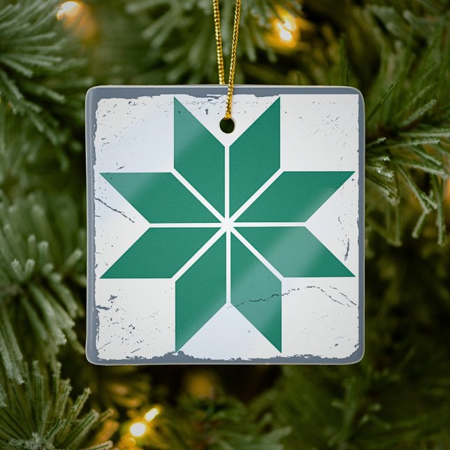 Ornement En Céramique Turquoise Blue Snowflake Carrelage Jeu de plateau  (Créateur téléchargé)