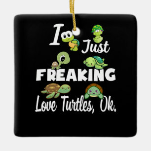 Ornement En Céramique Turtle Lover Je Frappe Juste La Tortue D'Amour O