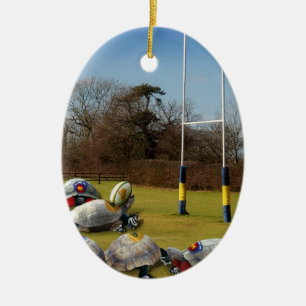 Ornement En Céramique Turtle Rugby